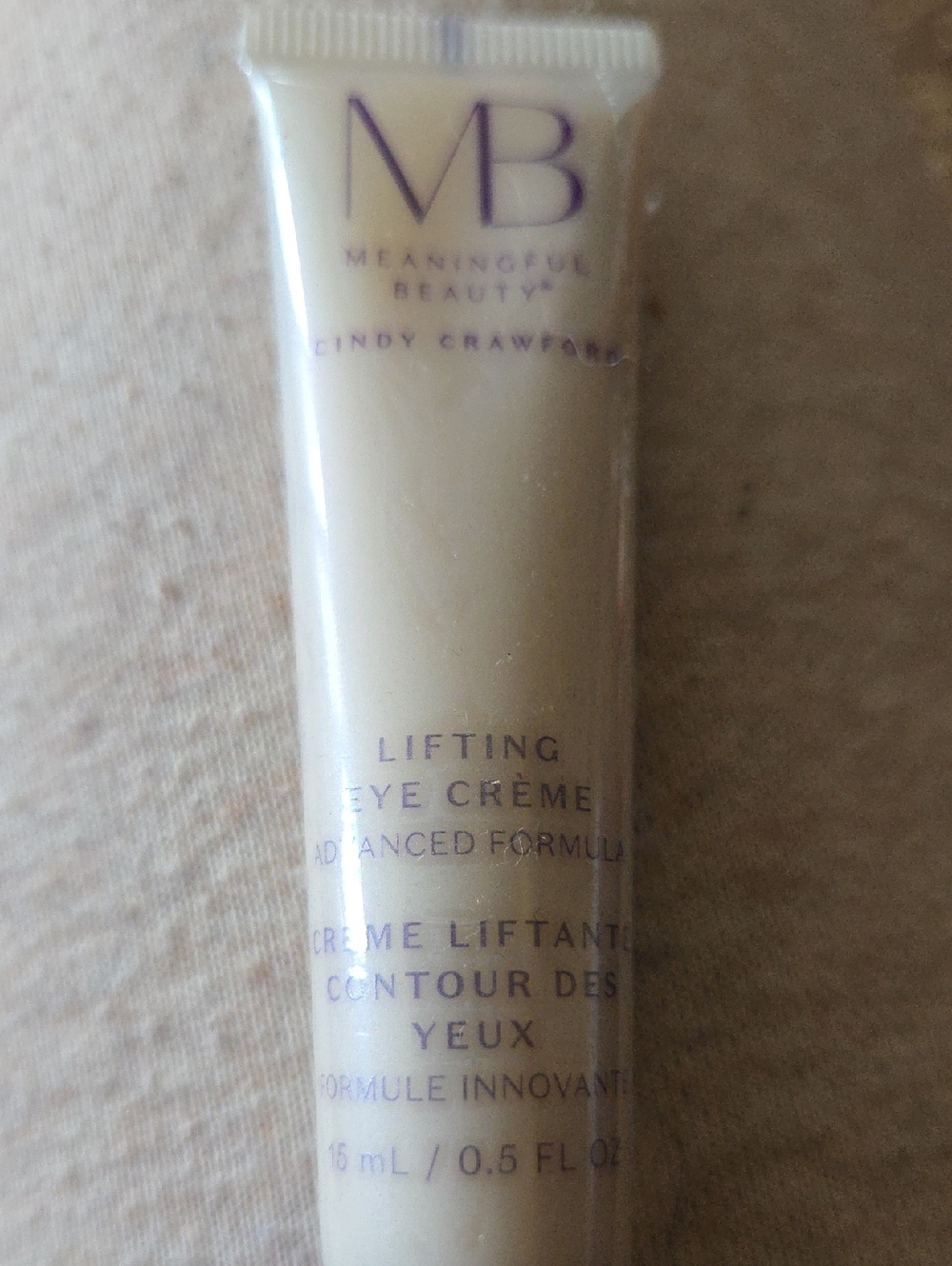 Meaningful Beauty Lifting Eye Crème - Beige Tube with Purple Logo